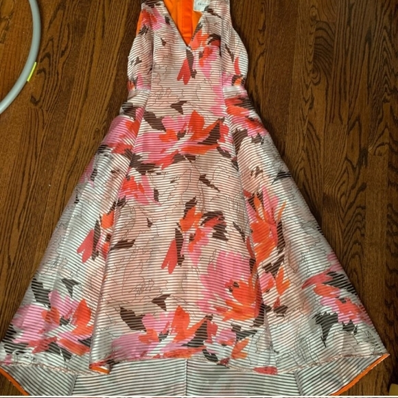 L. K. Bennett Prula graphic floral midi dress, pink pastels and peach, size 6 - Picture 5 of 10